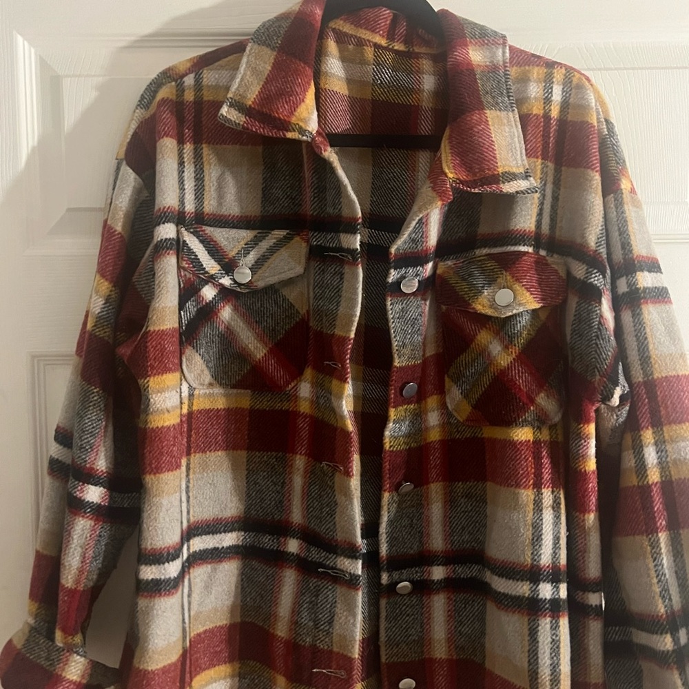 Plaid Women's Jacket - Red, Yellow, Black